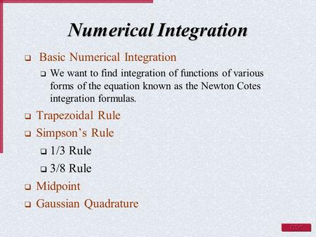 Numerical Integration