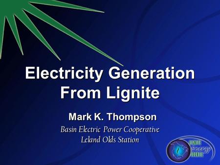 Electricity Generation From Lignite Mark K