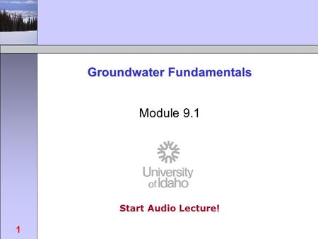 Groundwater Fundamentals