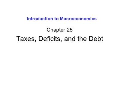 Introduction to Macroeconomics