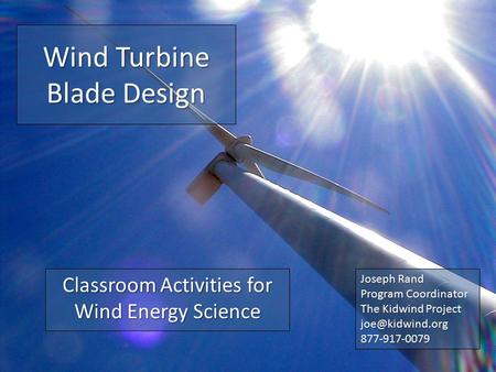 Wind Turbine Blade Design