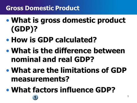 Gross Domestic Product