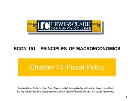 Chapter 13: Fiscal Policy