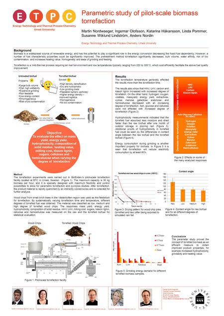 Parametric study of pilot-scale biomass torrefaction Martin Nordwaeger, Ingemar Olofsson, Katarina Håkansson, Linda Pommer, Susanne Wiklund Lindström,