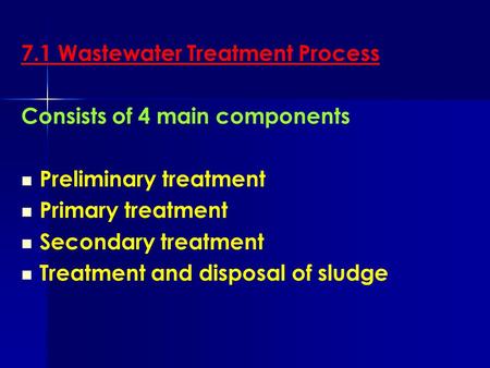 7.1 Wastewater Treatment Process