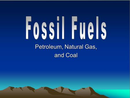 Petroleum, Natural Gas, and Coal