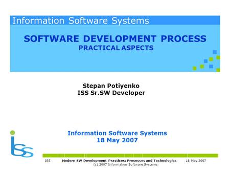 Stepan Potiyenko ISS Sr.SW Developer.