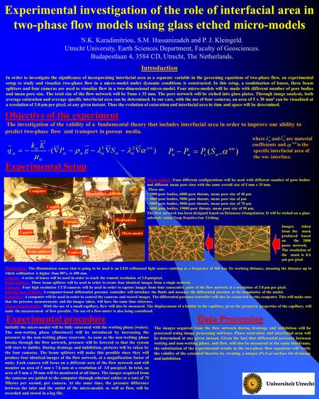 Experimental investigation of the role of interfacial area in two-phase flow models using glass etched micro-models N.K. Karadimitriou, S.M. Hassanizadeh.