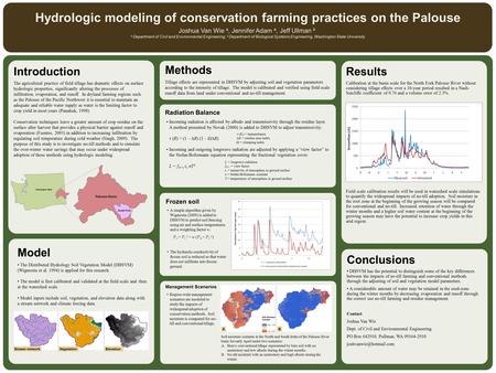 Introduction The agricultural practice of field tillage has dramatic effects on surface hydrologic properties, significantly altering the processes of.