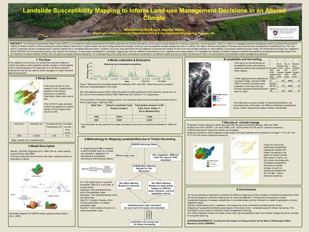 Landslide Susceptibility Mapping to Inform Land-use Management Decisions in an Altered Climate Muhammad Barik and Jennifer Adam Washington State University,