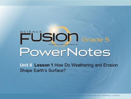 Unit 8 Lesson 1 How Do Weathering and Erosion Shape Earth’s Surface?