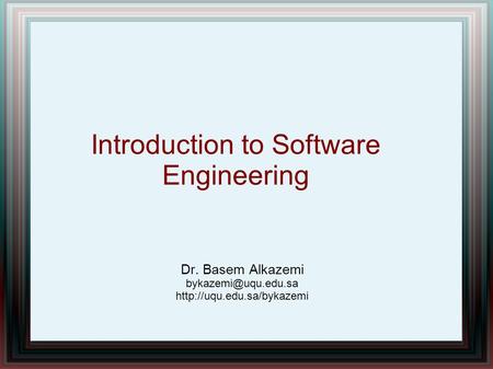 Introduction to Software Engineering