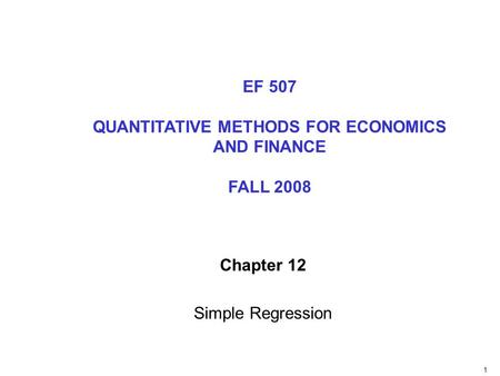 Chapter 12 Simple Regression