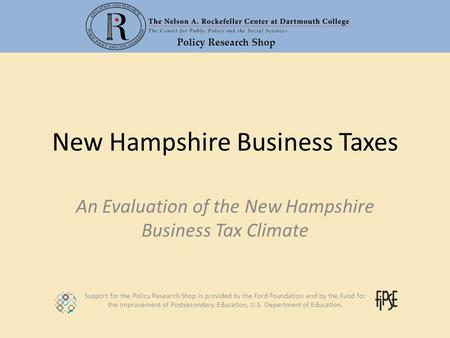 Policy Research Shop Support for the Policy Research Shop is provided by the Ford Foundation and by the Fund for the Improvement of Postsecondary Education,