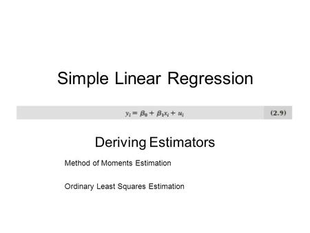 Simple Linear Regression