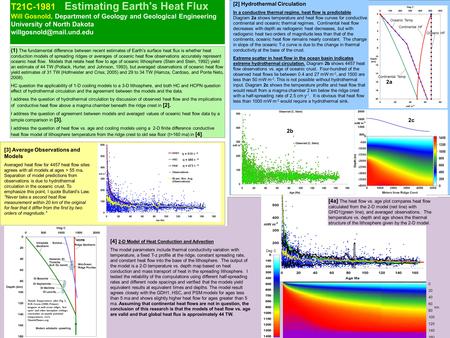 T21C-1981 Estimating Earth's Heat Flux Will Gosnold, Department of Geology and Geological Engineering University of North Dakota