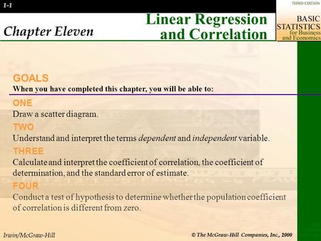 Linear Regression and Correlation