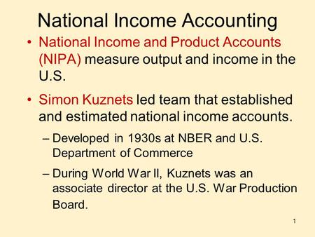 National Income Accounting