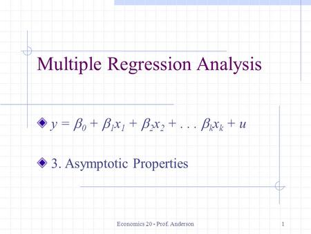 Multiple Regression Analysis