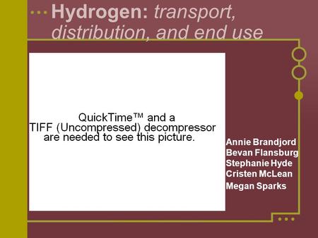 Hydrogen: transport, distribution, and end use