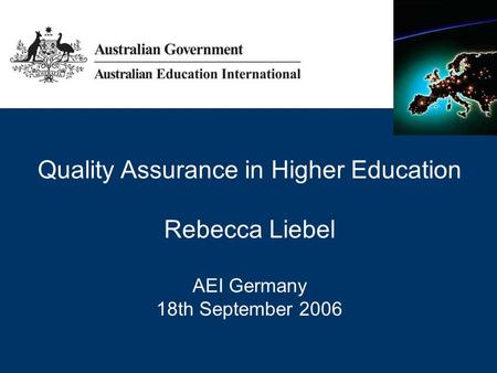 Quality Assurance in Higher Education