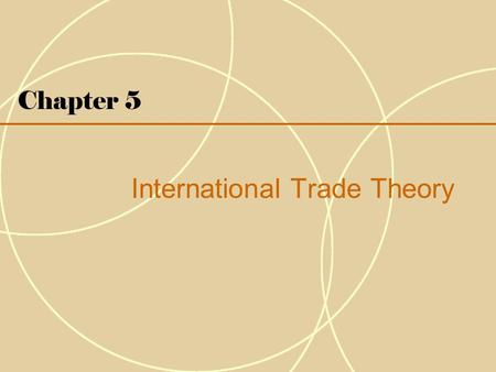 International Trade Theory