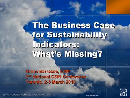 The Business Case for Sustainability Indicators: What’s Missing?