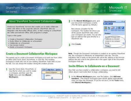 1 of 4 This document is for informational purposes only. MICROSOFT MAKES NO WARRANTIES, EXPRESS OR IMPLIED, IN THIS DOCUMENT. © 2007 Microsoft Corporation.