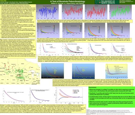 Annual air temperatures from the US HCN for the north central United States show a high degree of interannual variability and overall trends of warming.