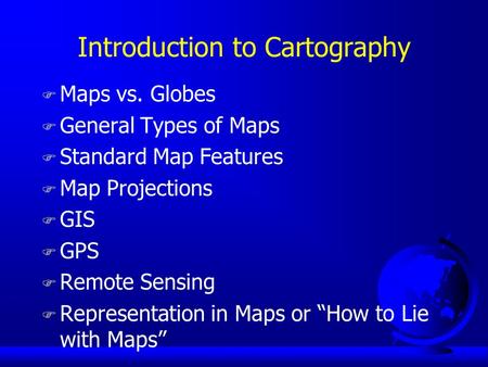 Introduction to Cartography