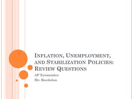 Inflation, Unemployment, and Stabilization Policies: Review Questions