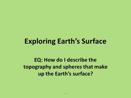 Exploring Earth’s Surface