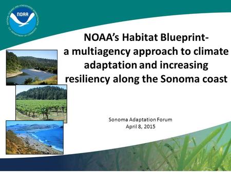 NOAA’s Habitat Blueprint- a multiagency approach to climate adaptation and increasing resiliency along the Sonoma coast Sonoma Adaptation Forum April 8,