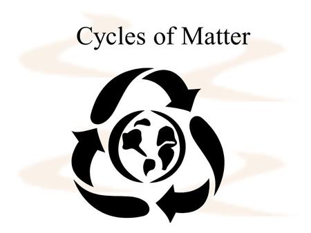 Cycles of Matter.