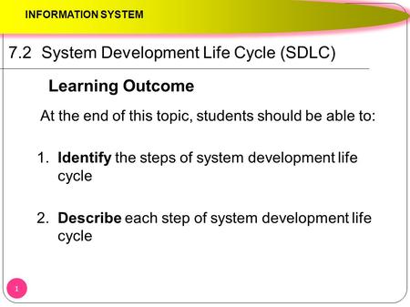 7.2 System Development Life Cycle (SDLC)