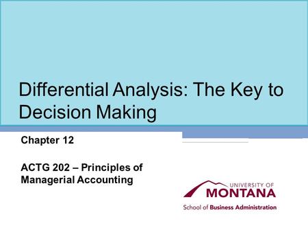 Differential Analysis: The Key to Decision Making