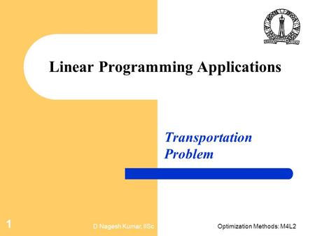 Linear Programming Applications