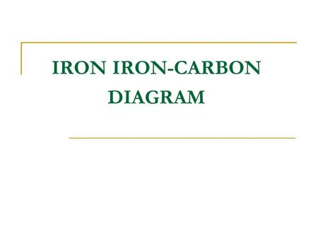 IRON IRON-CARBON DIAGRAM