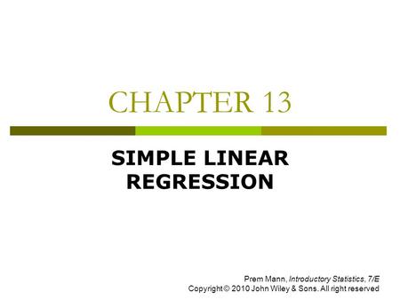 SIMPLE LINEAR REGRESSION