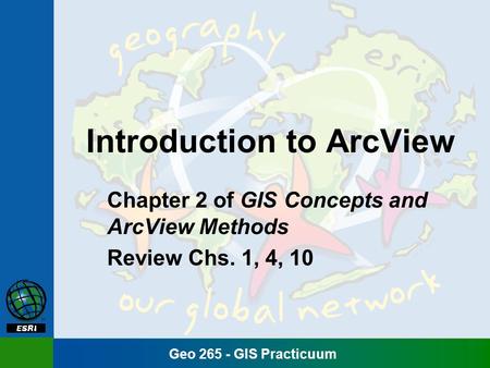 Introduction to ArcView