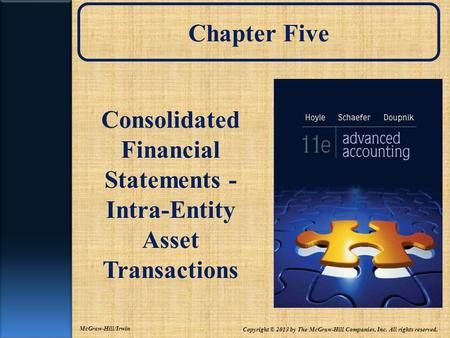 Consolidated Financial Statements - Intra-Entity Asset Transactions