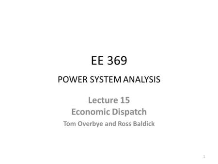 EE 369 POWER SYSTEM ANALYSIS