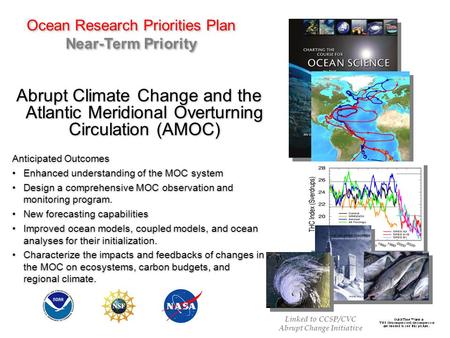 Ocean Research Priorities Plan Near-Term Priority Abrupt Climate Change and the Atlantic Meridional Overturning Circulation (AMOC) Anticipated Outcomes.