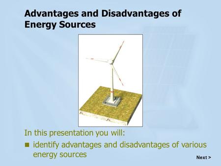 Advantages and Disadvantages of Energy Sources