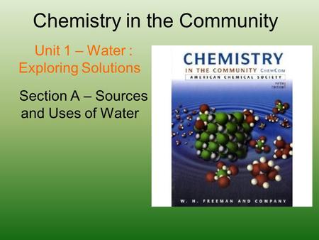 Chemistry in the Community