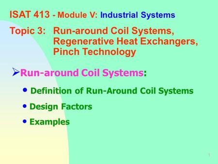 ISAT Module V: Industrial Systems