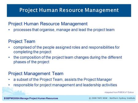 Project Human Resource Management