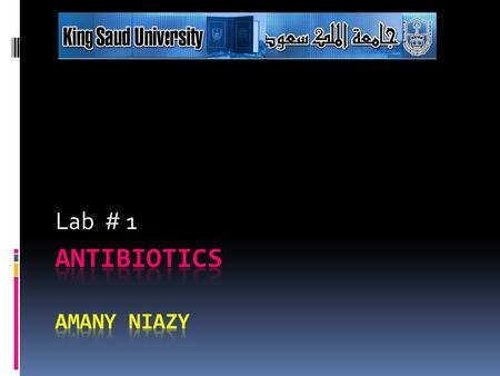 Antibiotics AMANY NIAZY