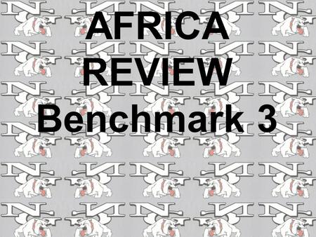 AFRICA REVIEW Benchmark 3. Where do most people in Egypt live? Along the Nile River.