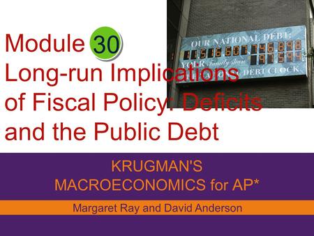 Long-run Implications of Fiscal Policy: Deficits and the Public Debt